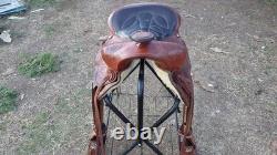 Western Saddle Hand Tooled Gorgeous Color Works Well Great Ride