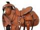Western Saddle Hard Seat Pleasure Trail Tooled Leather Tack Set 15 16 17 18