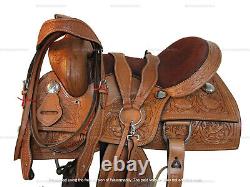 Western Saddle Horse Barrel Racing Pleasure Used Leather Tack Set 15 16 17 18