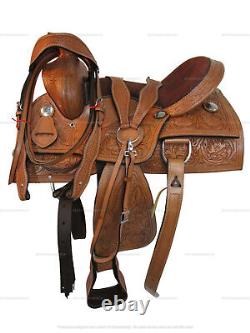 Western Saddle Horse Barrel Racing Pleasure Used Leather Tack Set 15 16 17 18