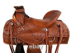 Western Saddle Horse Pleasure Trail Floral Tooled Leather Used Set 15 16 17 18