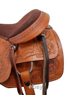 Western Saddle Horse Pleasure Trail Floral Tooled Leather Used Tack 15 16 17 18