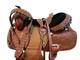 Western Saddle Horse Trail Barrel Racing Floral Tooled Leather Used Tack 15 16