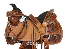 Western Saddle Horse Trail Barrel Racing Pleasure Tooled Leather 15 16 17 18