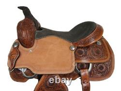 Western Saddle Horse Trail Barrel Racing Pleasure Tooled Leather 15 16 17 18