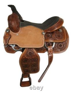 Western Saddle Horse Trail Barrel Racing Pleasure Tooled Leather 15 16 17 18