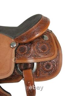 Western Saddle Horse Trail Barrel Racing Pleasure Tooled Leather 15 16 17 18