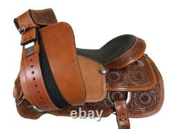 Western Saddle Horse Trail Barrel Racing Pleasure Tooled Leather 15 16 17 18
