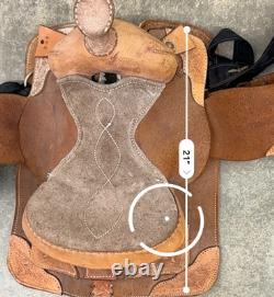 Western Saddle Leather Saddle 17 x 21 See Pics