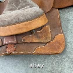 Western Saddle Leather Saddle 17 x 21 See Pics