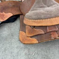 Western Saddle Leather Saddle 17 x 21 See Pics