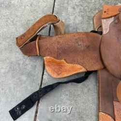 Western Saddle Leather Saddle 17 x 21 See Pics