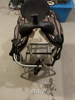 Western Saddle Never Used and Comes with Saddle Stand Made In USA
