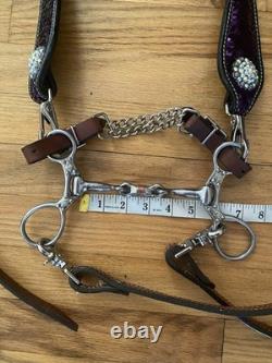 Western Saddle Package Complete Medium Oil withPurple Accents 16 Seat