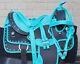 Western Saddle Pleasure Trail Barrel Racing Teal Horse Tack Set Used