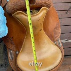Western Saddle Pullman Continental 16 seat Reining trail Light Oil Padded Seat