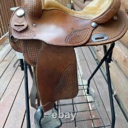 Western Saddle Pullman Continental 16 seat Reining trail Light Oil Padded Seat