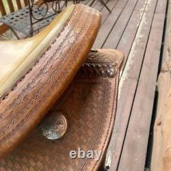 Western Saddle Pullman Continental 16 seat Reining trail Light Oil Padded Seat