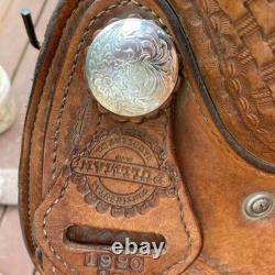 Western Saddle Pullman Continental 16 seat Reining trail Light Oil Padded Seat