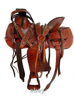 Western Saddle Roping Roper Ranch Used Leather Pleasure Horse Tack 15 16 17 18