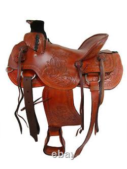 Western Saddle Roping Roper Ranch Used Leather Pleasure Horse Tack 15 16 17 18