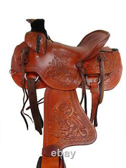 Western Saddle Roping Roper Ranch Used Leather Pleasure Horse Tack 15 16 17 18