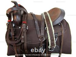 Western Saddle Synthetic Brown Pleasure Barrel Racing Trail Used Tack 15 16 17