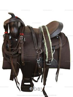 Western Saddle Synthetic Brown Pleasure Barrel Racing Trail Used Tack 15 16 17