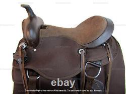 Western Saddle Synthetic Brown Pleasure Barrel Racing Trail Used Tack 15 16 17