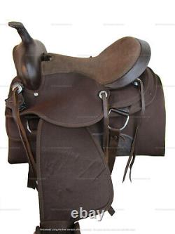 Western Saddle Synthetic Brown Pleasure Barrel Racing Trail Used Tack 15 16 17