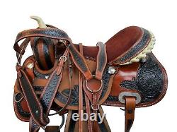 Western Saddle Trail Horse Barrel Racing Pleasure Used Leather Tack 15 16 17 18