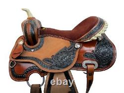 Western Saddle Trail Horse Barrel Racing Pleasure Used Leather Tack 15 16 17 18