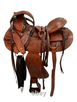 Western Saddle Trail Horse Hard Seat A Fork Wade Style Used Tack Set 15 16 17