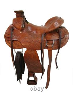 Western Saddle Trail Horse Hard Seat A Fork Wade Style Used Tack Set 15 16 17