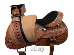 Western Saddle Trail Horse Pleasure Barrel Racing Tooled Leather Set 15 16 17 18