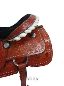 Western Saddle Trail Horse Pleasure Floral Tooled Leather Used Tack 15 16 17 18