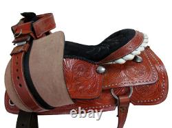 Western Saddle Trail Horse Pleasure Floral Tooled Leather Used Tack 15 16 17 18