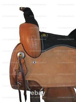 Western Saddle Trail Horse Pleasure Roping Tooled Leather Used Tack 15 16 17 18