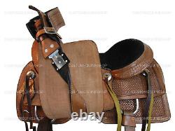 Western Saddle Trail Horse Pleasure Roping Tooled Leather Used Tack 15 16 17 18