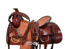 Western Saddle Trail Pleasure Hard Seat Rough Out Used Leather 15 16 17 18