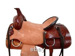 Western Saddle Trail Pleasure Hard Seat Rough Out Used Leather 15 16 17 18