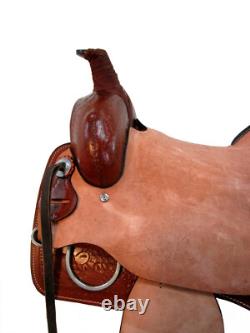 Western Saddle Trail Pleasure Hard Seat Rough Out Used Leather 15 16 17 18