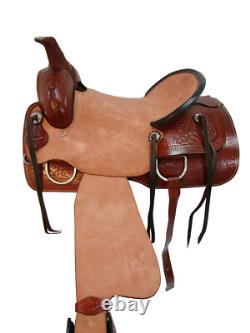 Western Saddle Trail Pleasure Hard Seat Rough Out Used Leather 15 16 17 18