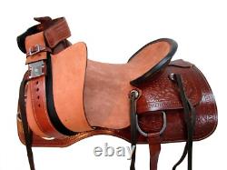 Western Saddle Trail Pleasure Hard Seat Rough Out Used Leather 15 16 17 18