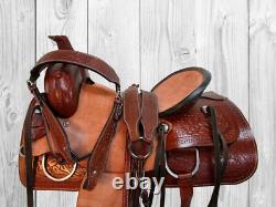 Western Saddle Trail Pleasure Hard Seat Rough Out Used Leather 15 16 17 18