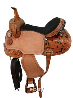 Western Saddle Trail Pleasure Tooled Leather Barrel Racing Used Tack 15 16 17