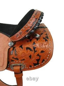Western Saddle Trail Pleasure Tooled Leather Barrel Racing Used Tack 15 16 17