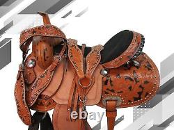 Western Saddle Trail Pleasure Tooled Leather Barrel Racing Used Tack 15 16 17