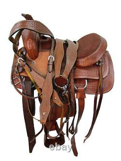 Western Saddle Used Horse Pleasure Kids Trail Leather Pleasure Roping Tack 12 13