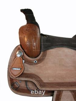 Western Saddle Used Pleasure Horse Trail Tooled Leather Tack 15 16 17 18